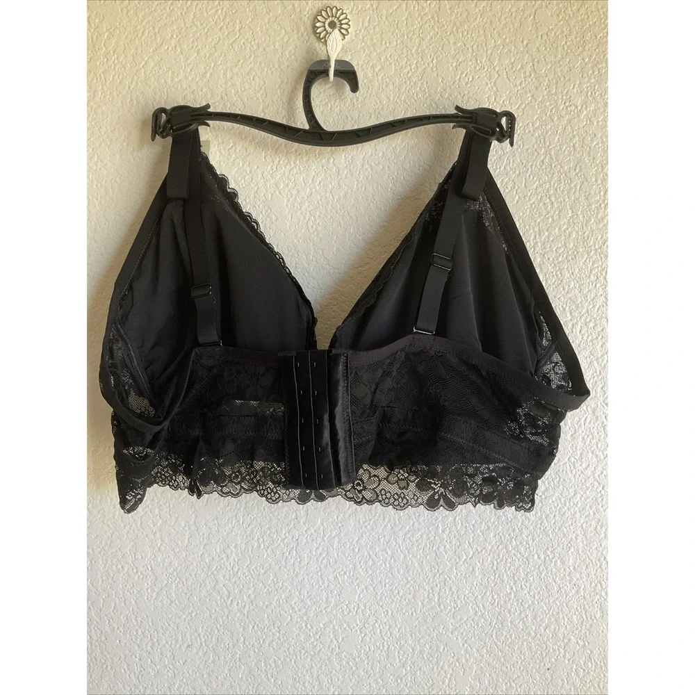 NWT No Boundaries Contour Lace Wirefree w/Removable‎ Pads Bralettes Black 3XL